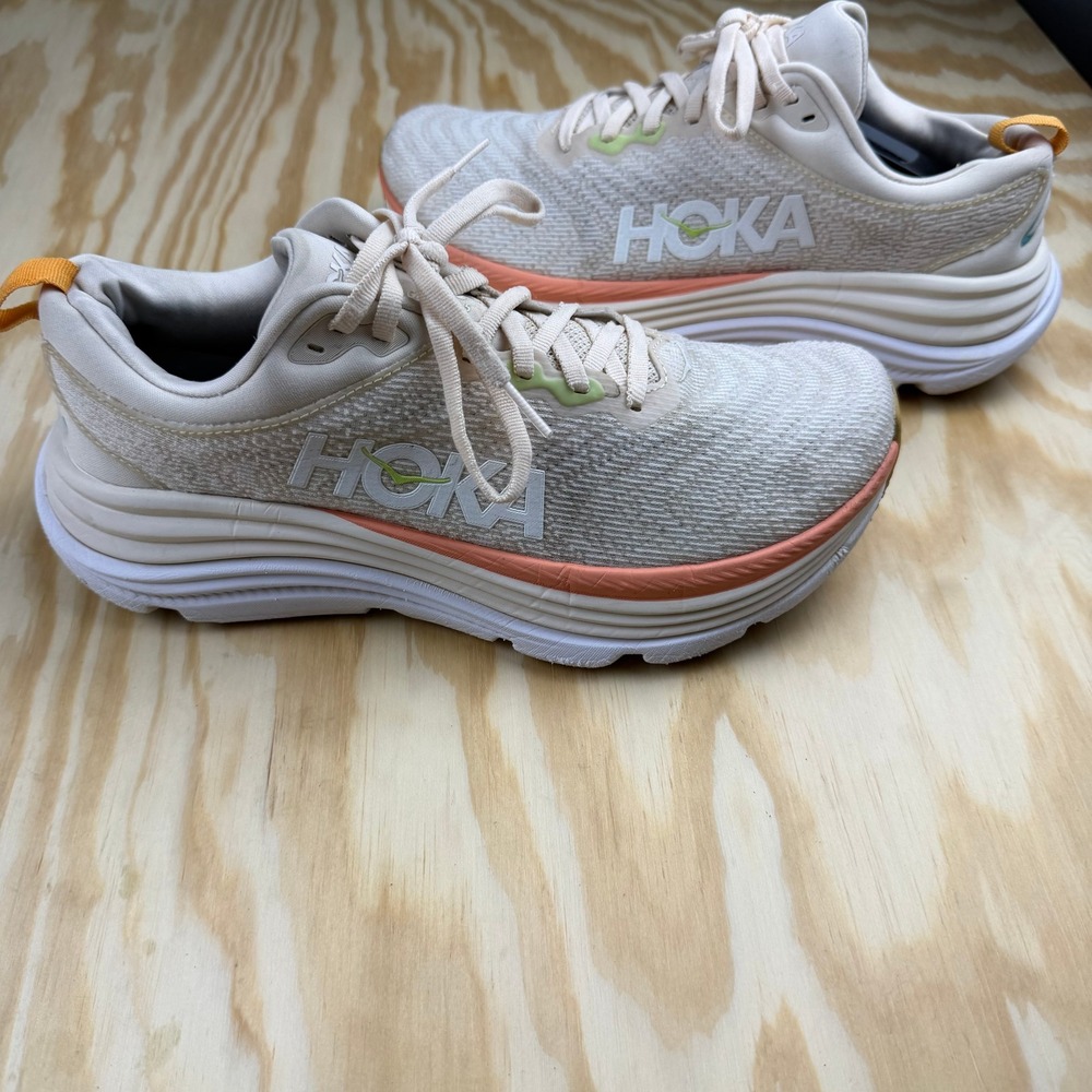 Hoka One One Gaviota 5 Cream Peach Running Shoes Womens 9.5 1127935 VLG